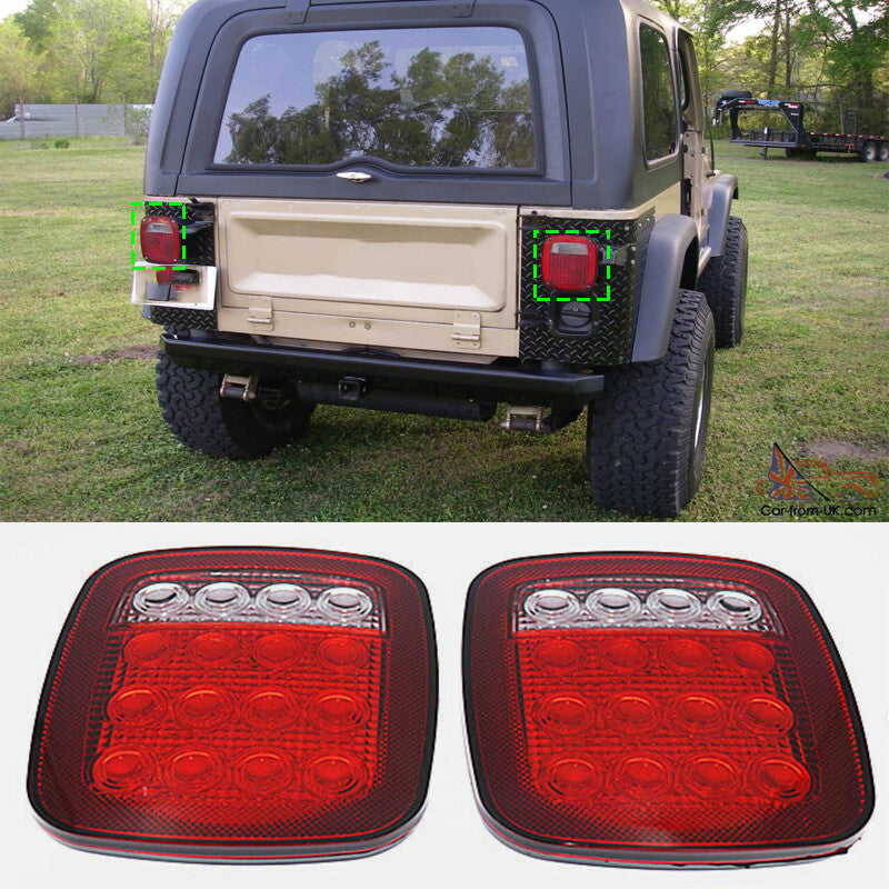 2x LED Universal Truck Trailer Brake Stop Turn Signal Taillight Marker Lights