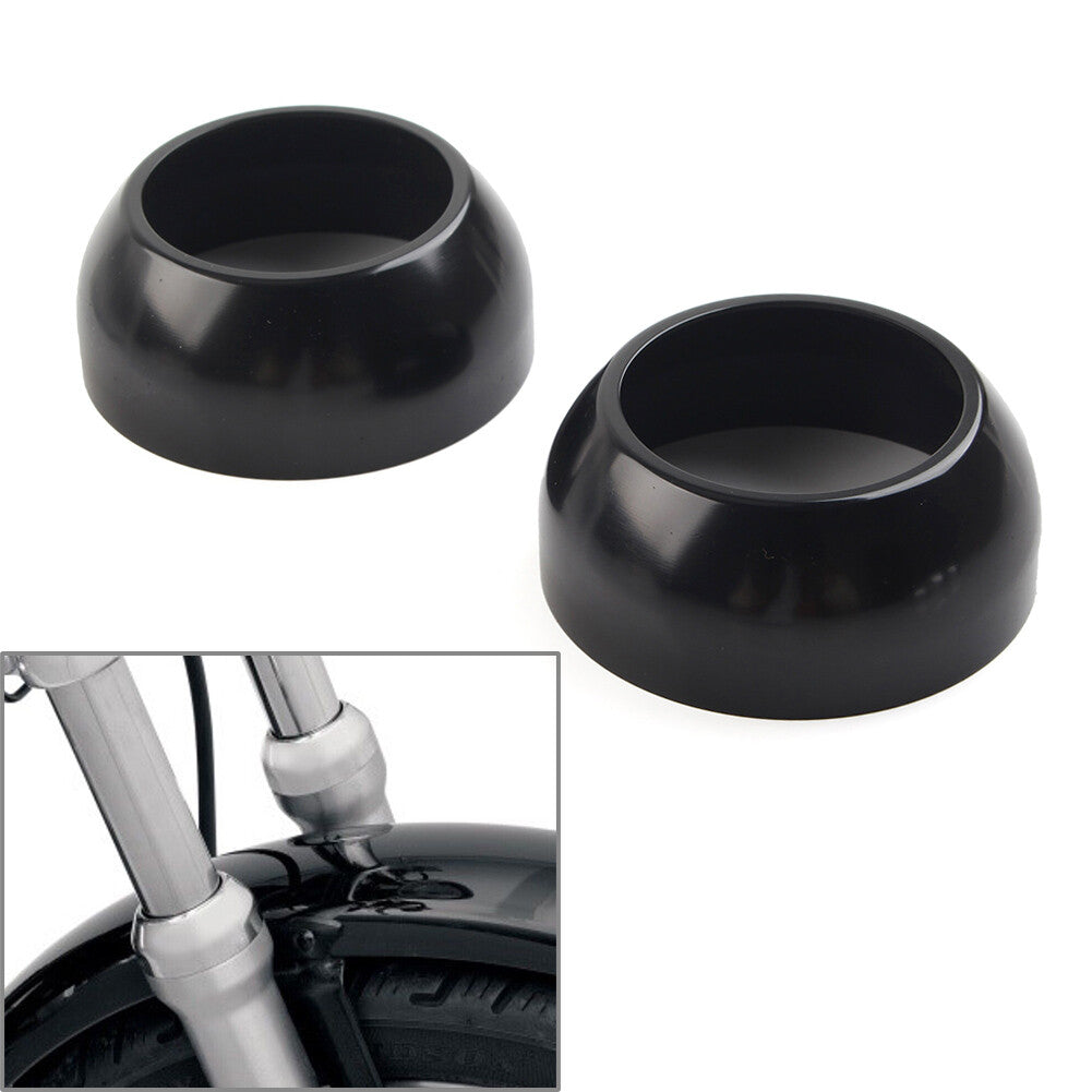 Front Fork Boot Cap Covers 39mm Black Fit for Harley Sportster Dyna FXR FXD