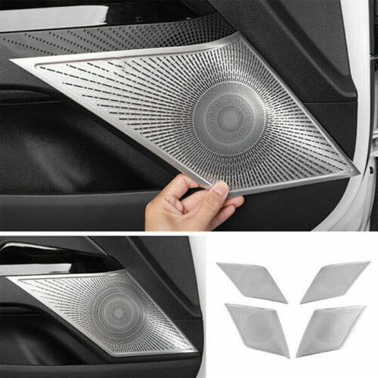 for Kia K5 2021-2022-2023 Matte Silver Inner Door Speaker Horn Frame Cover Trims