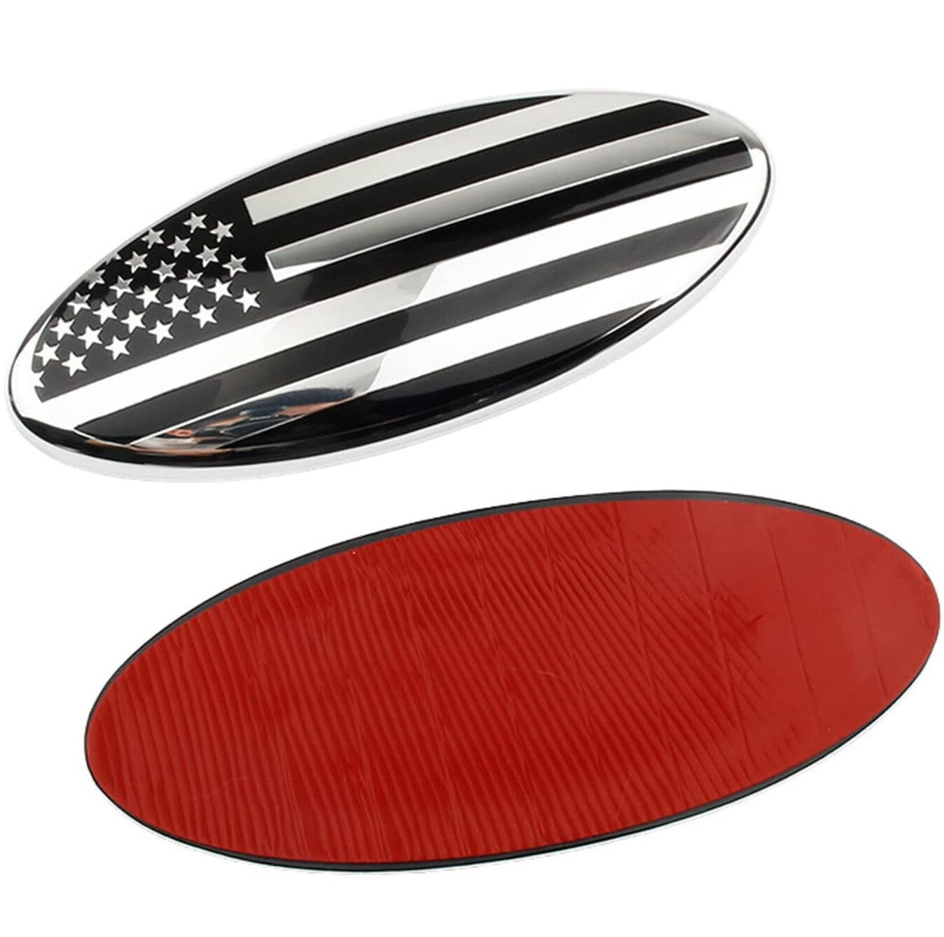 7inch  for ford  F150 F250 Edge Silver FRONT GRILL Tailgate US Flag Oval Emblem Badge