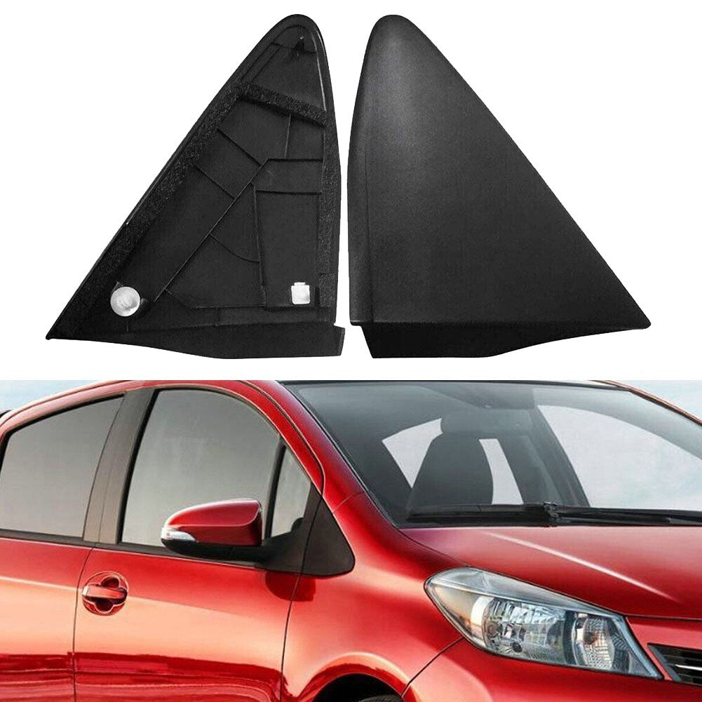 2Pcs Front Rearview Mirror Triangle Cover Trim for Toyota For Yaris 2012-2014