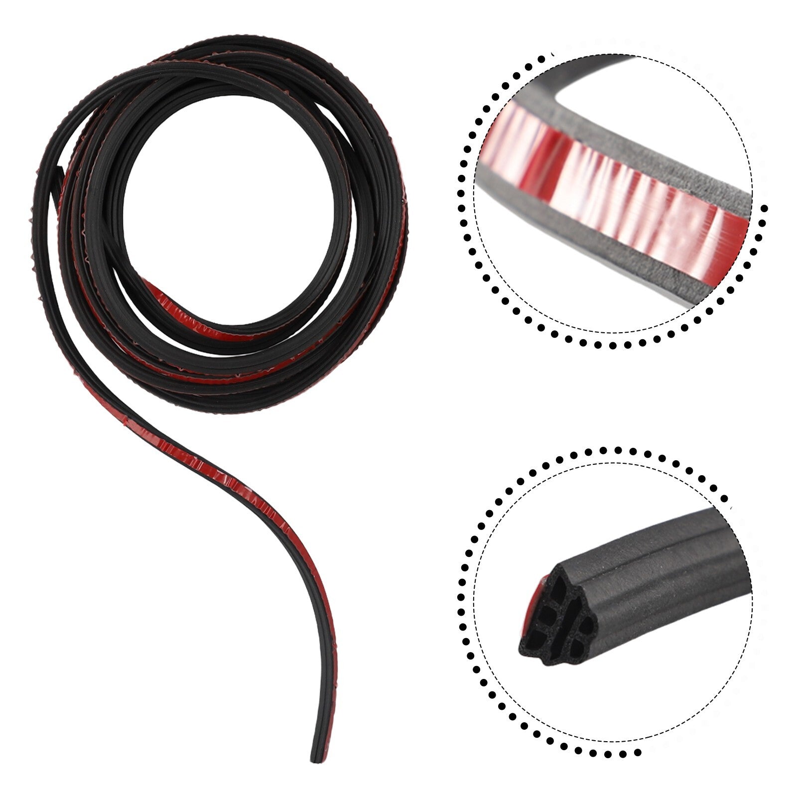 One new black rubber car door seal strip, .