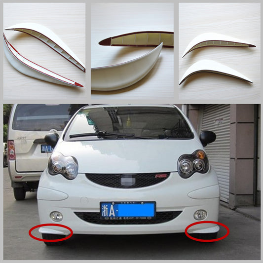 2x Car Front Back Bumper Anti-rub White Streamline Guard Cover Sticker Protector