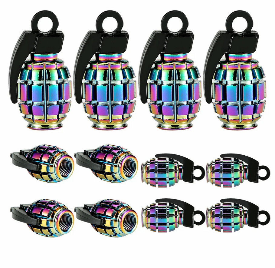 4-Piece Car Tire Valve Cover Rod Air Dust Cover Dustproof Black Rocket for Jeep for Mini