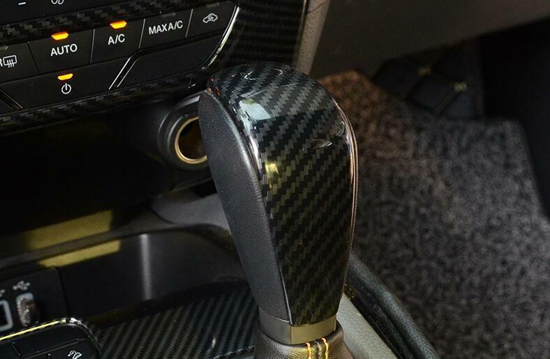 for Ford Ranger 2015-2021 Carbon Fiber Gear Shift Knob Shifter Lever Trim auto