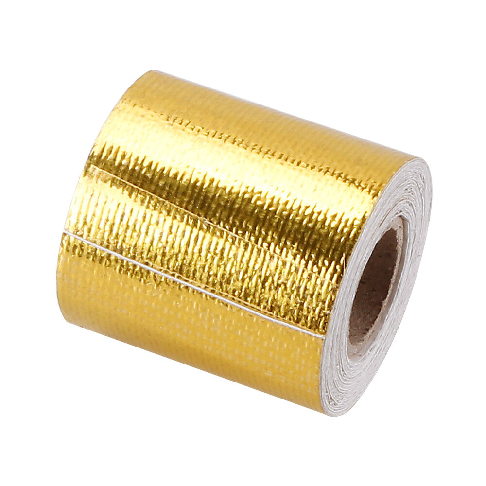 2 16ft Gold Heat Barrier Shield Roll Fiberglass Wrap Tape Car Protection