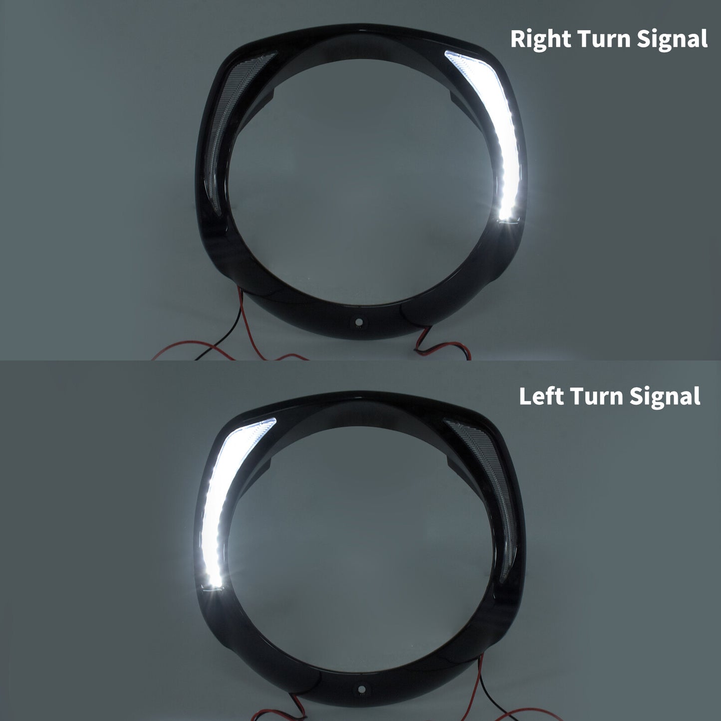 Black 7 LED Headlight Bezel Batwing Fairing Cover Fit for Harley Touring 2014