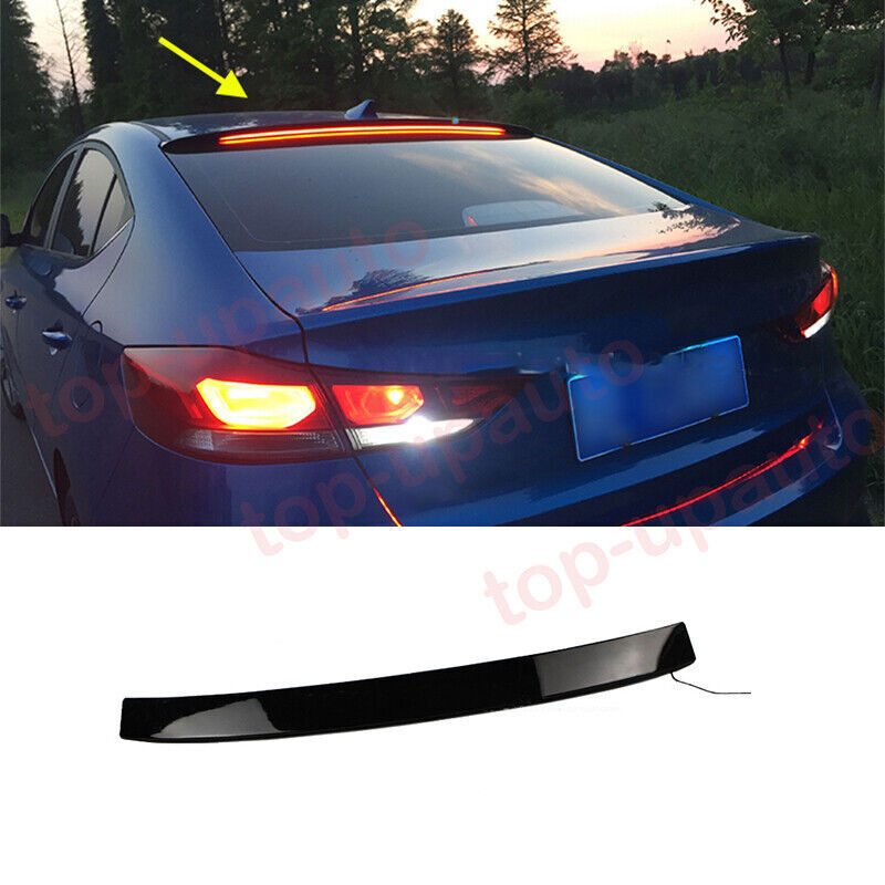1x LED taillight Black Rear window roof Spoiler Wing for Hyundai for Elantra 2017-18