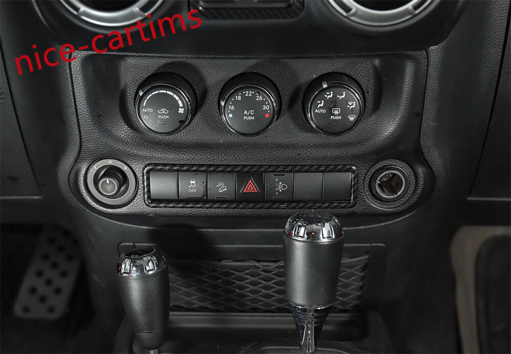 Carbon Fiber ABS Emergency Light Lamp Switch Trim for Jeep for Wrangler JK 2011-2017