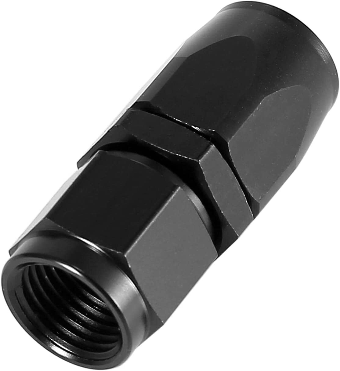 Universal AN8 Rotary Hose End Fitting Adapter Oil/Fuel Line - 8AN 0 Degree Black