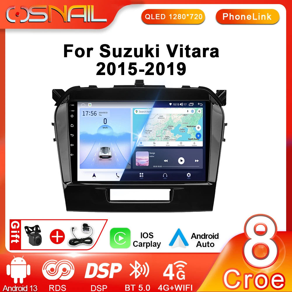 Android Auto CarPlay Car Radio for Suzuki Vitara GPS Multimedia Player Screen