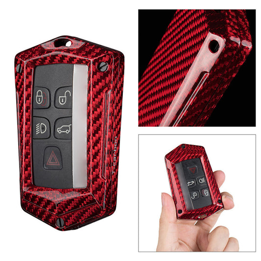 Key Fob Case Cover for Land Rover for Range Rover for Jaguar XE XF XJ Carbon Fiber
