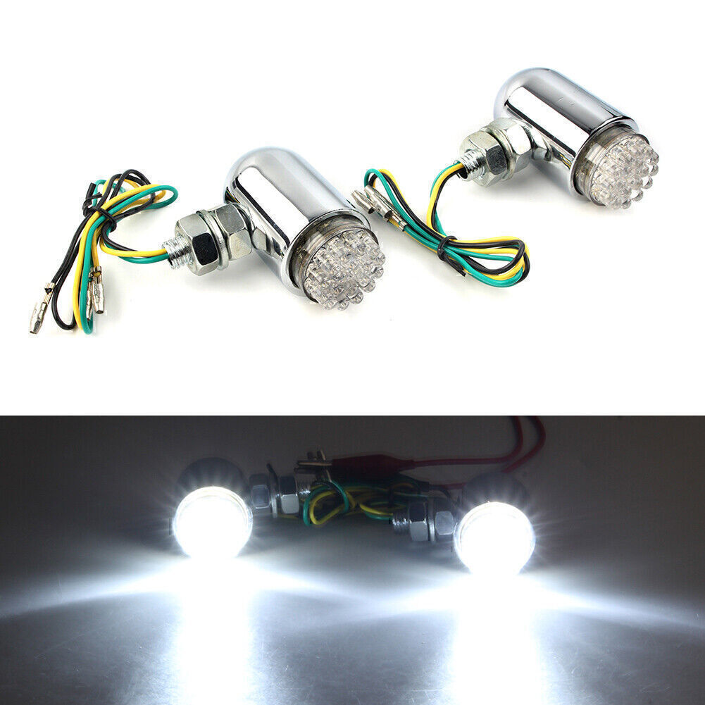 2x Custom Chrome Brake Running Turn Signal Tail Light Motor For Cruiser 2-color
