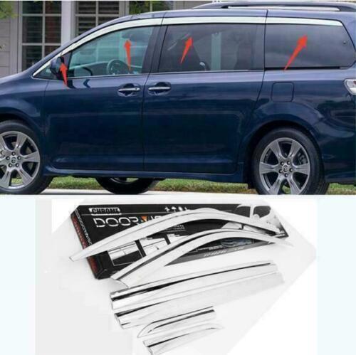 Abs Chrome Window Visor Vent Deflector Sun Rain Guard for Toyota for Sienna 11-2020
