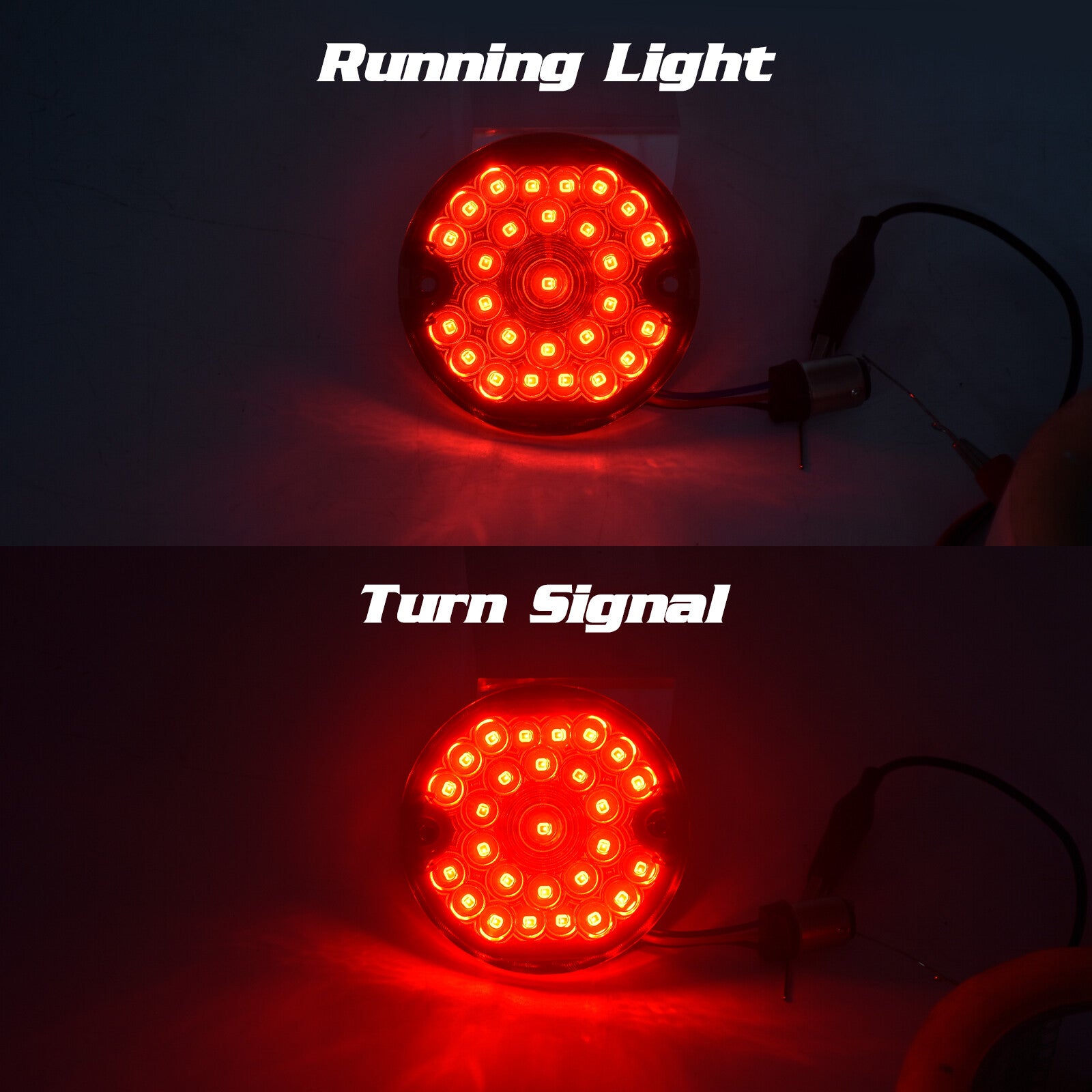 Red 3 1/4 FR 1157 LED Flat Lens Running Turn Signal Light Fit for Harley 86-23