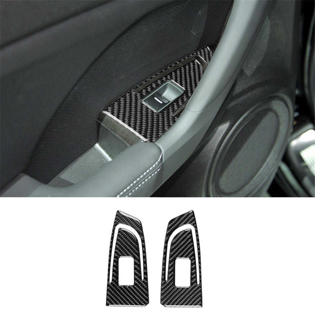 2X Carbon Fiber Interior Rear Window Control Cover Trim for Acura TSX 2009-2014
