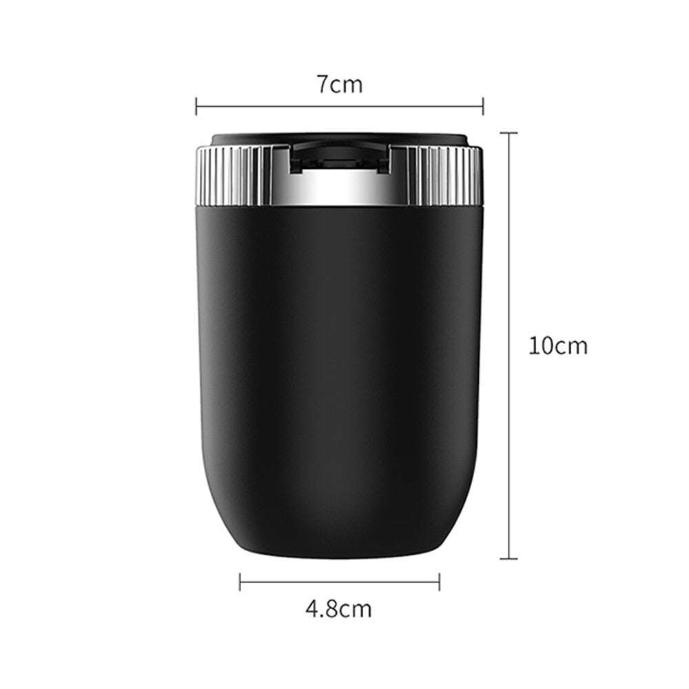 Portable Car Ashtray With Lid Cigarette Cylinder Smokeless Cup Holder LED Light