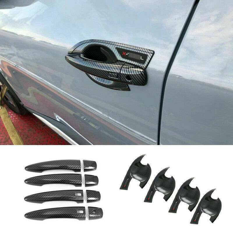 12X Carbon Fiber Door Bowl Handle Cover Trim for Nissan Rogue X-Trail 2021-2023