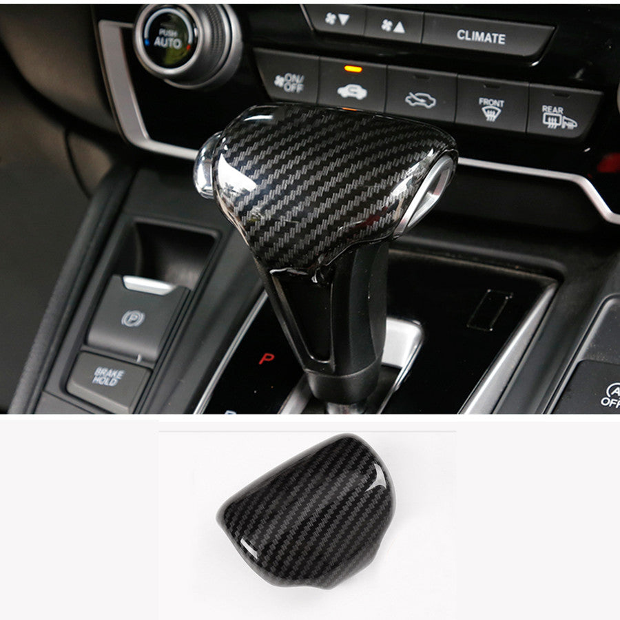 Carbon fiber look Gear Shift Knob Cover Trim for Honda CRV CR-V 2017-2021