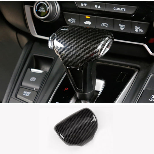 Carbon fiber look Gear Shift Knob Cover Trim for Honda CRV CR-V 2017-2021