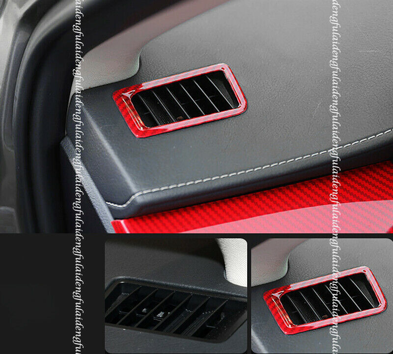for Lexus NX200T NX300 2015-2021 Red Carbon Fiber Dashboard Air Outlet Vent Trim