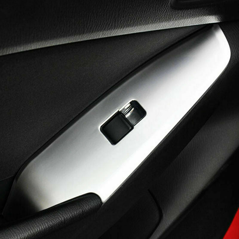 4PCS for Mazda 3 Axela 2014-2018 ABS Silver Window Lift Panel Switch Cover Trim