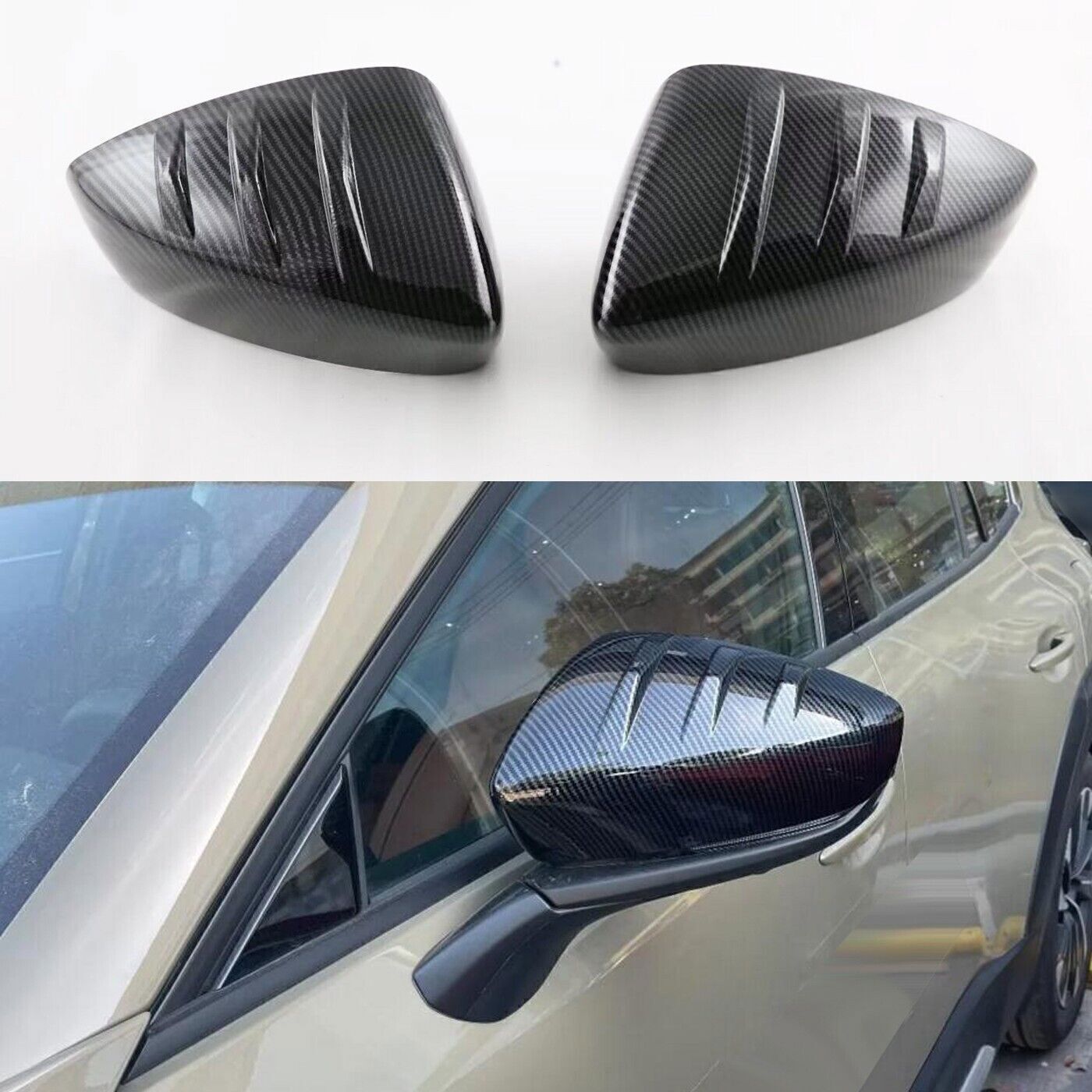for Mazda CX-50 2023-25 Carbon Fiber Door Side Rearview Mirror Cover Cap Trim 2X