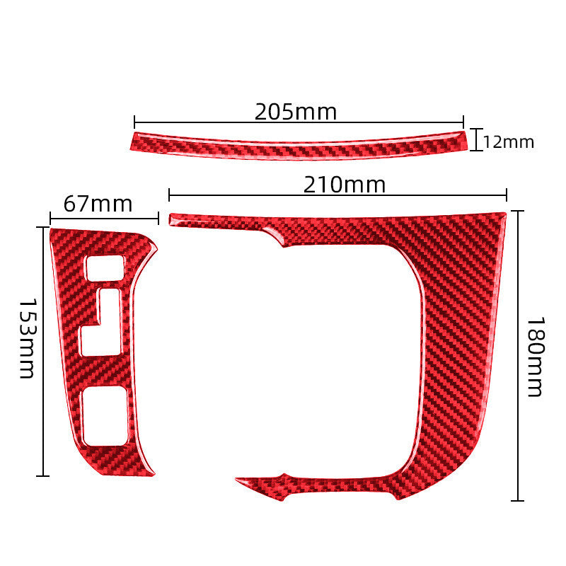 Red Carbon Fiber Automatic Transmission Console Trim for Mazda CX-9 2016-2022