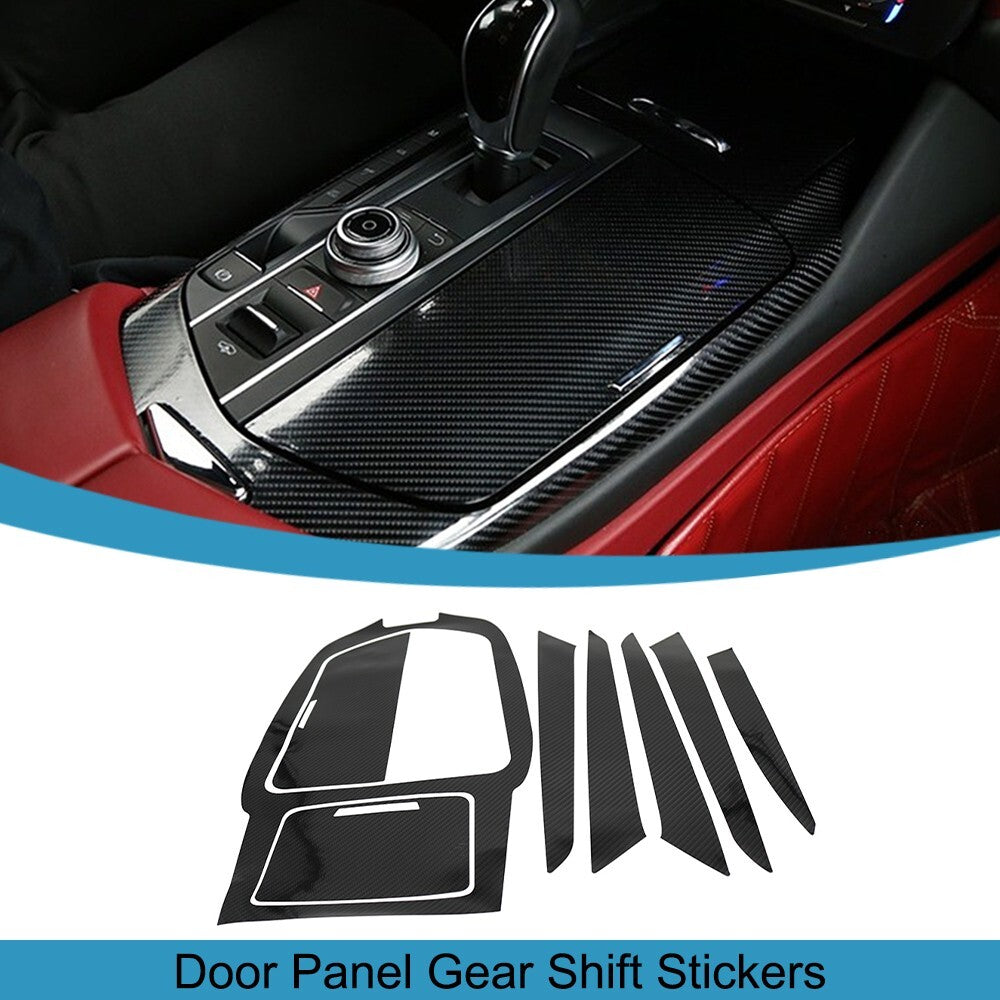 5D Carbon Fiber Door Panel Gear Shift Stickers for Maserati for Levante 2016-2019