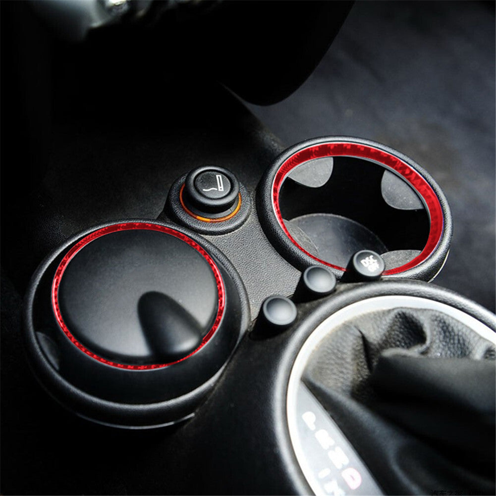 Red Carbon Fiber Middle Cup Holder Trim for Mini Cooper 2007-2010