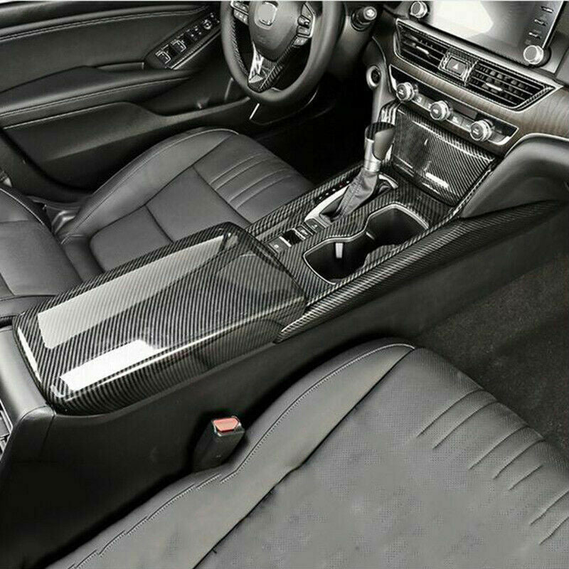 1P for Honda Accord 2018-2022 Carbon Fiber Armrest Box Moulding Panel Cover Trim