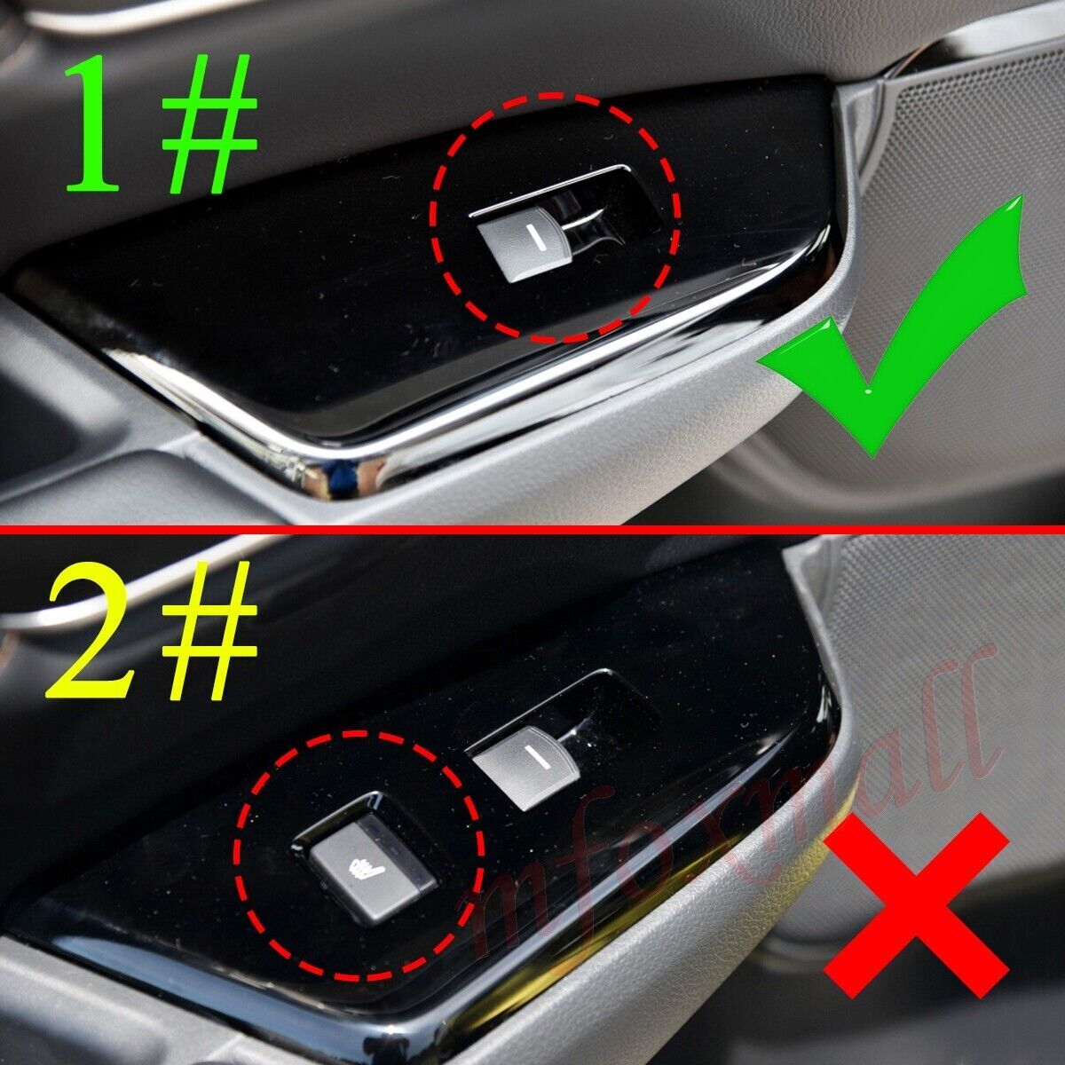 4X for 2017-2022 for Honda CRV Carbon Fiber Car Door Window Control Panel Cover Trim