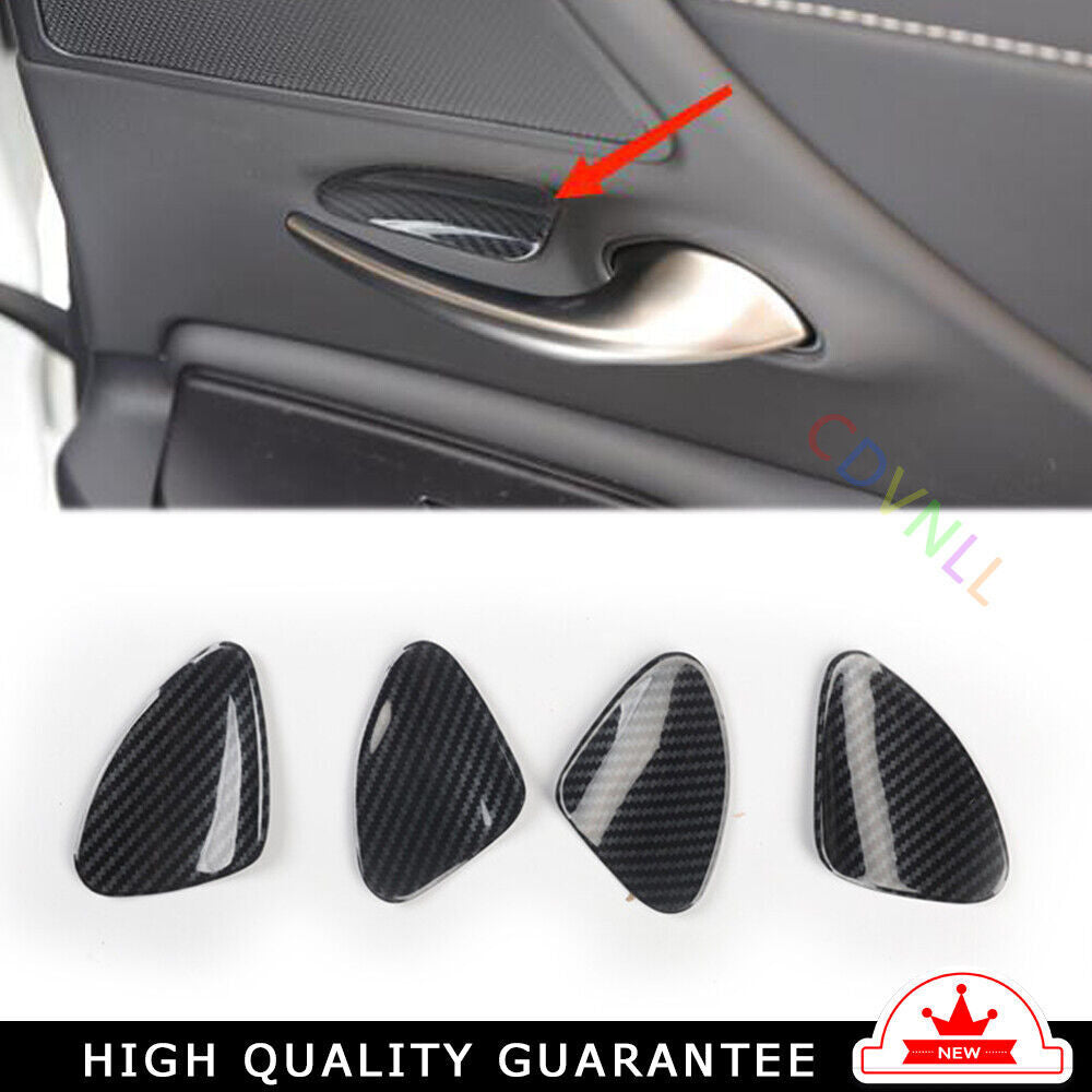 Inner Door Bowl Sticker Trim Inner 4PCS for Lexus for ES 2018-21 Black Carbon Fiber