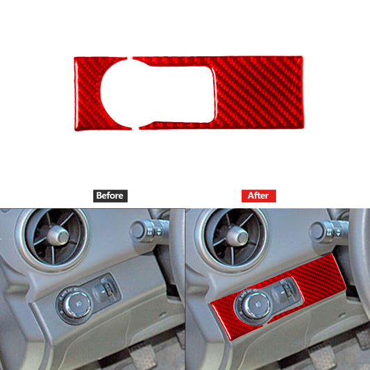 2Pcs Red Carbon Fiber Dim Light Control Cover Trim for Chevrolet Sonic 2012-2016