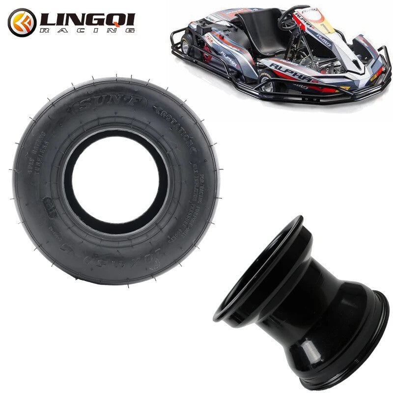 10x4.5-5 5 Tire Tubeless Tires Aluminum Alloy Wheel Hub Go Kart Beach ATV Quad