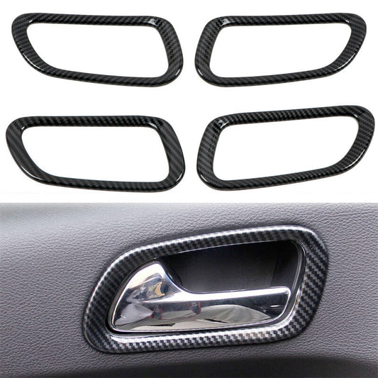 for Dodge Durango 2011-2020 Interior Door Handle Panel Cover Trim Carbon Fiber