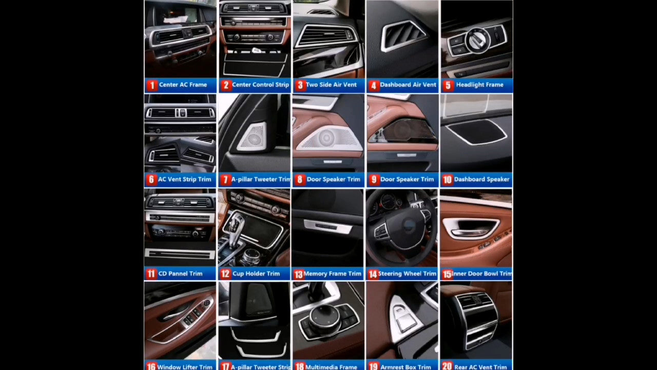 Stainless for BMW 5 Series F10 F11 Car Center Console CD Panel Cover Trim Strips