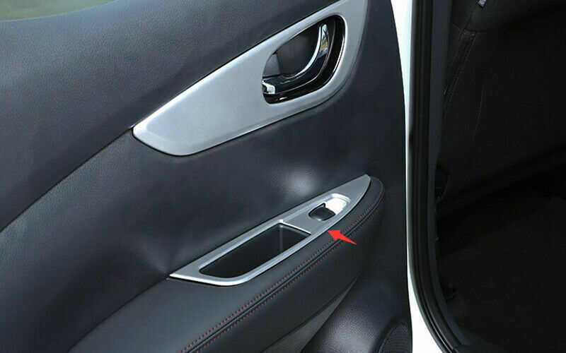 4X for Nissan Rogue Sport 2017-2021 Silver Window Lift Panel Switch Cover Trim