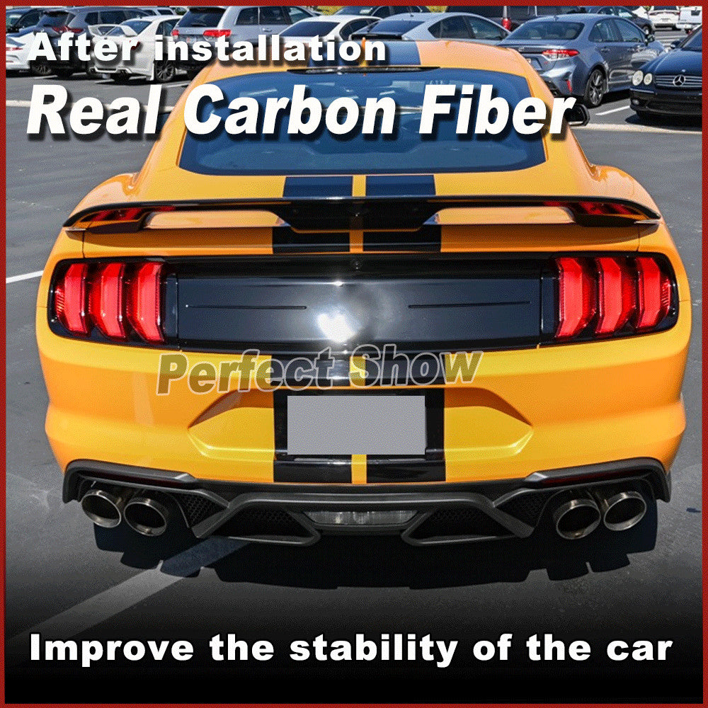 Fit for Ford for Mustang 2015-2020 REAL Carbon Rear Trunk Spoile Boot Wing Lip