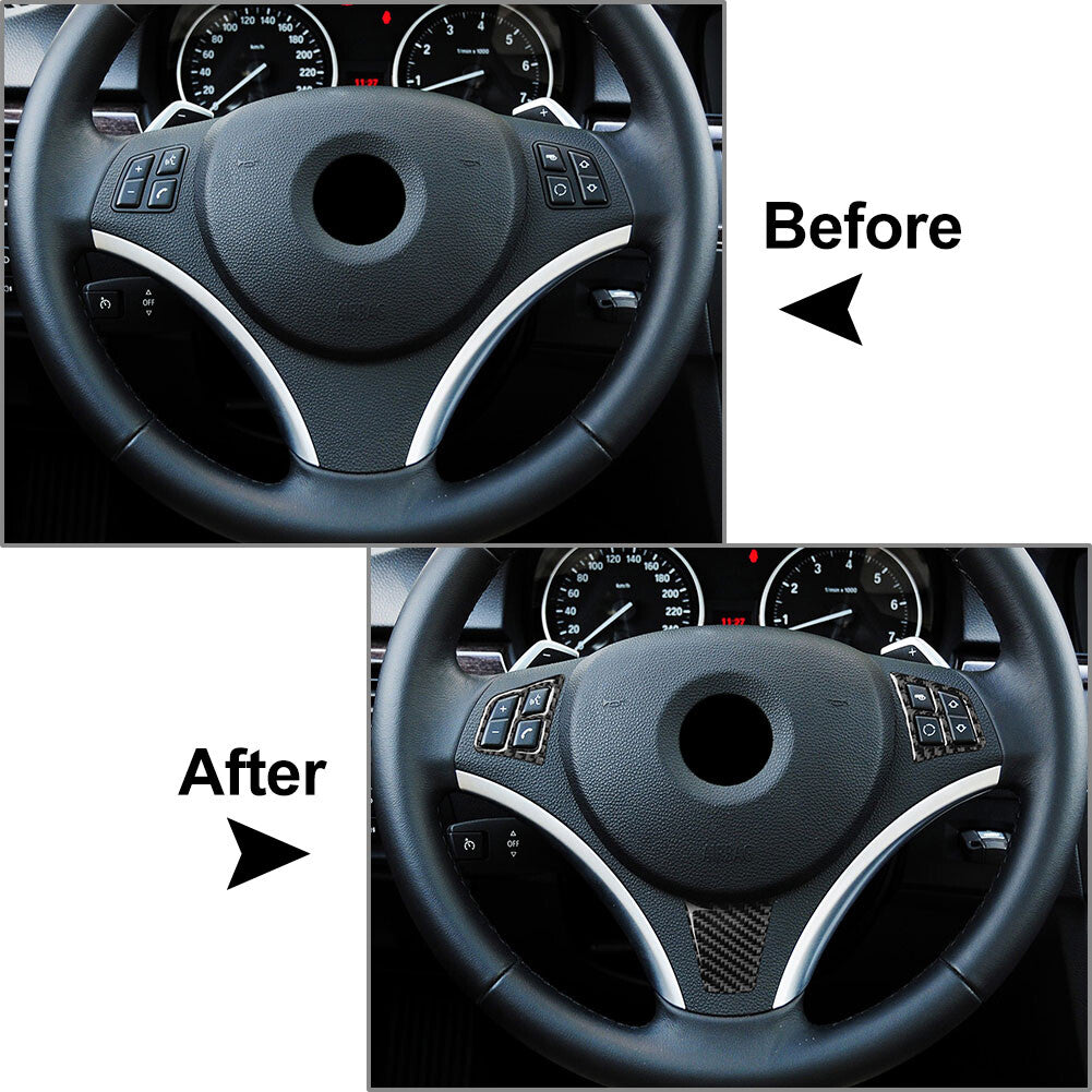 Carbon Fiber Look Steering Wheel Cover Trim for BMW 3 Series E90 E91 E92 E93