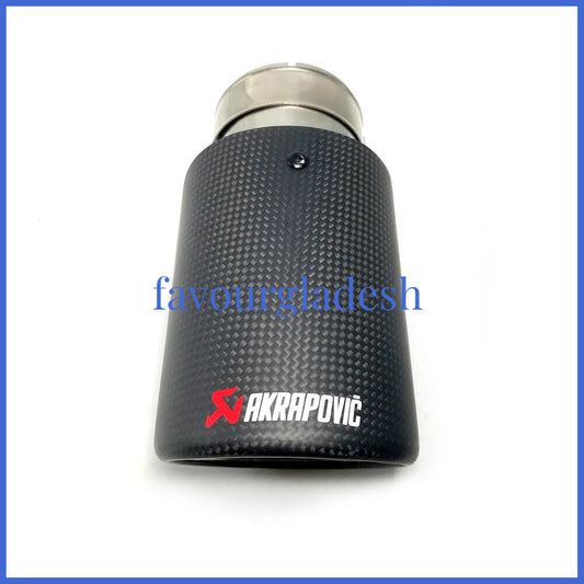 1PCS Akrapovic Matte Carbon Fiber Exhaust tip 63-89mm Universal End Tail pipe