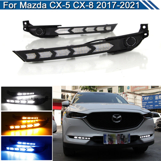 Daytime Running Lights LED DRL Fog Lamp Replacement Bumper for Mazda CX-5 CX-8