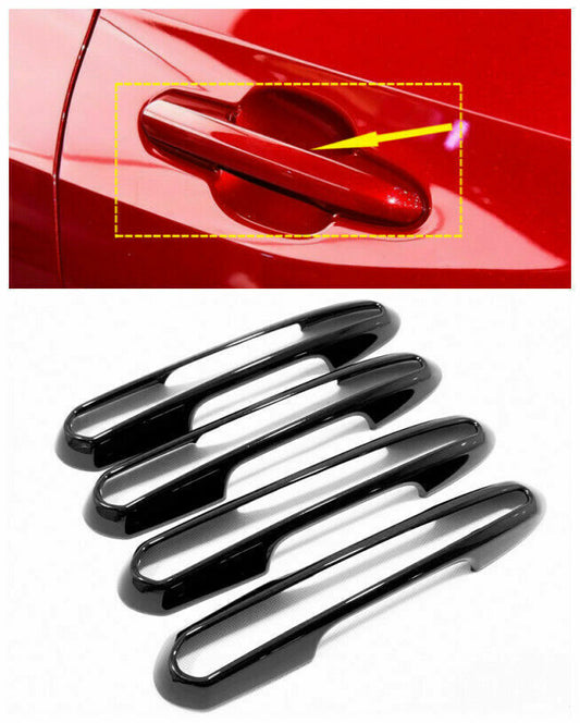 For 2019-2023 for Toyota RAV4 Hollow Glossy Black Outside Door Handles Frame Covers