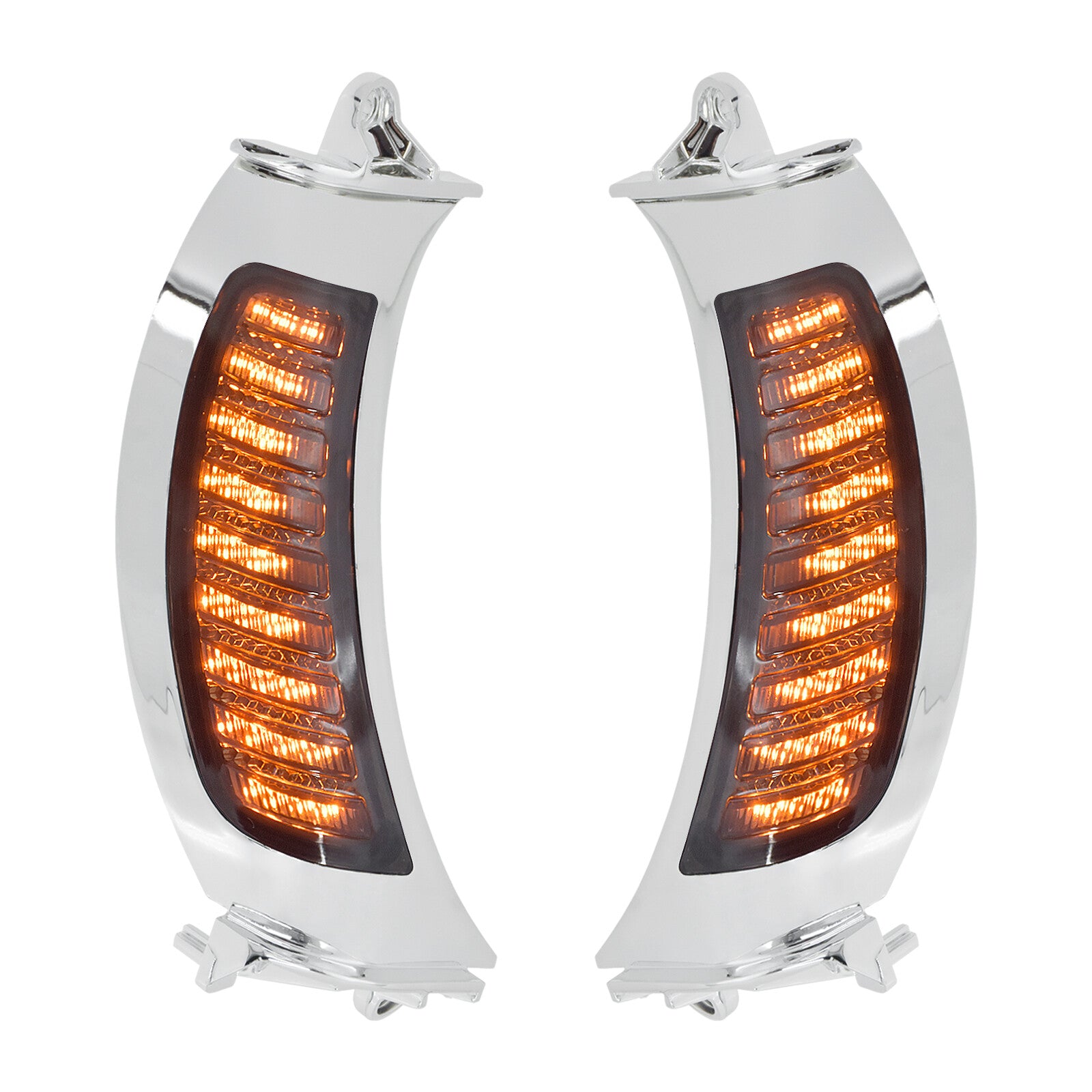 Chrome LED Side Marker Lamp Turn Singals Light Fit for Harley Road Glide 15-2023