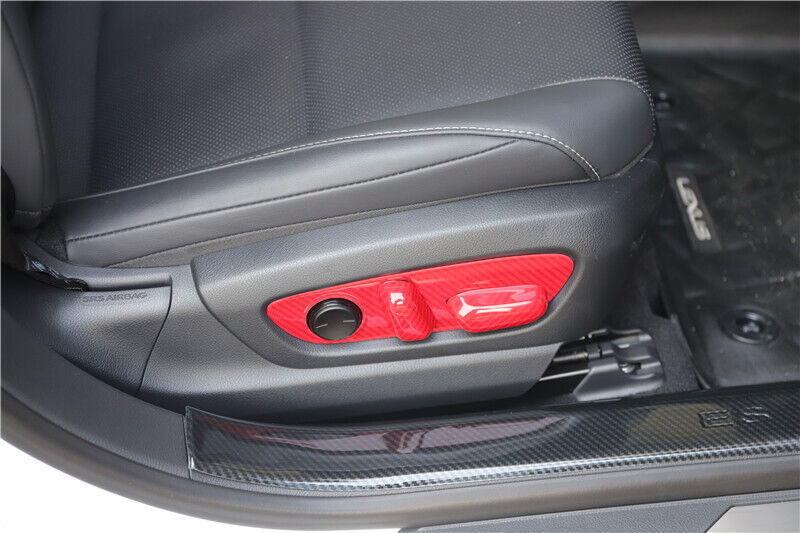Car for Seat Adjustment Button Panel Trim Fit for Lexus for ES 2018-21 Red Carbon Fiber