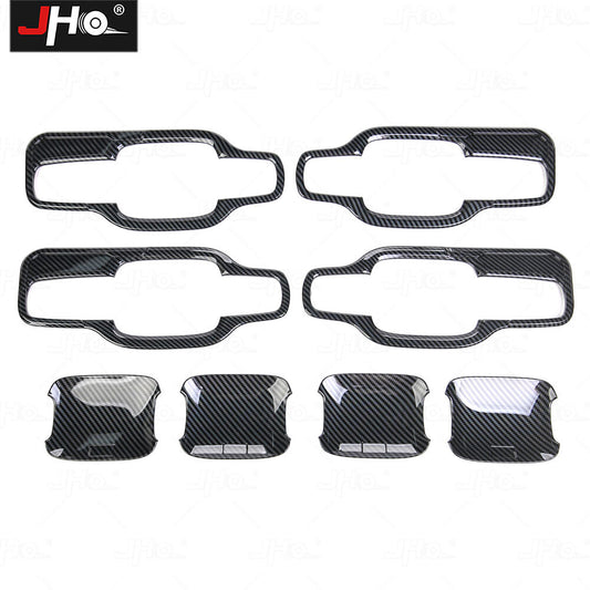 ABS Carbon Fiber Exterior Door Handle Bowl Trim Cover for Ford Ranger 2023-2024