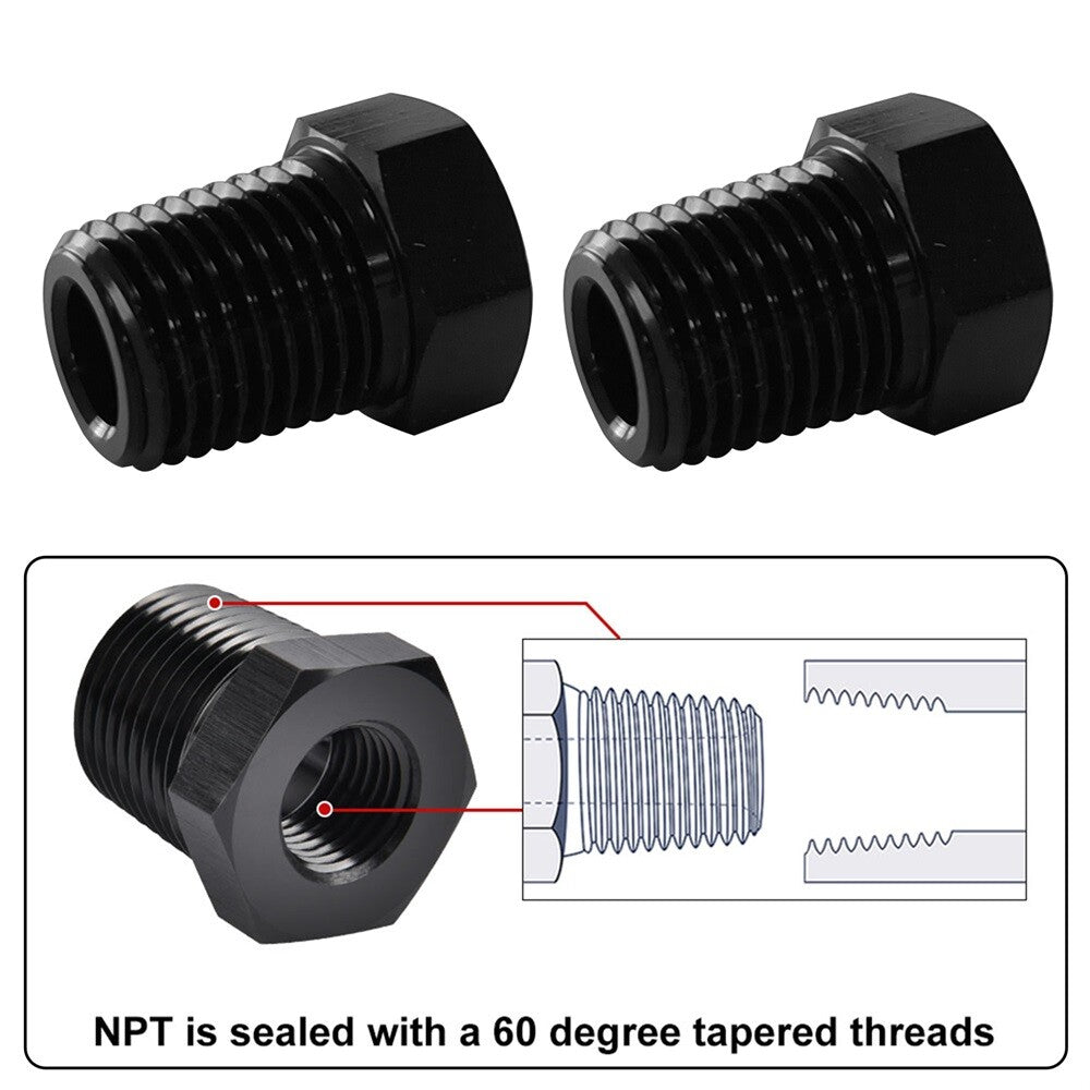 2PCS 1/4 Female x 1/8 Male NPT Thread Reducer Hex Bushing Pipe Fitting Alloy