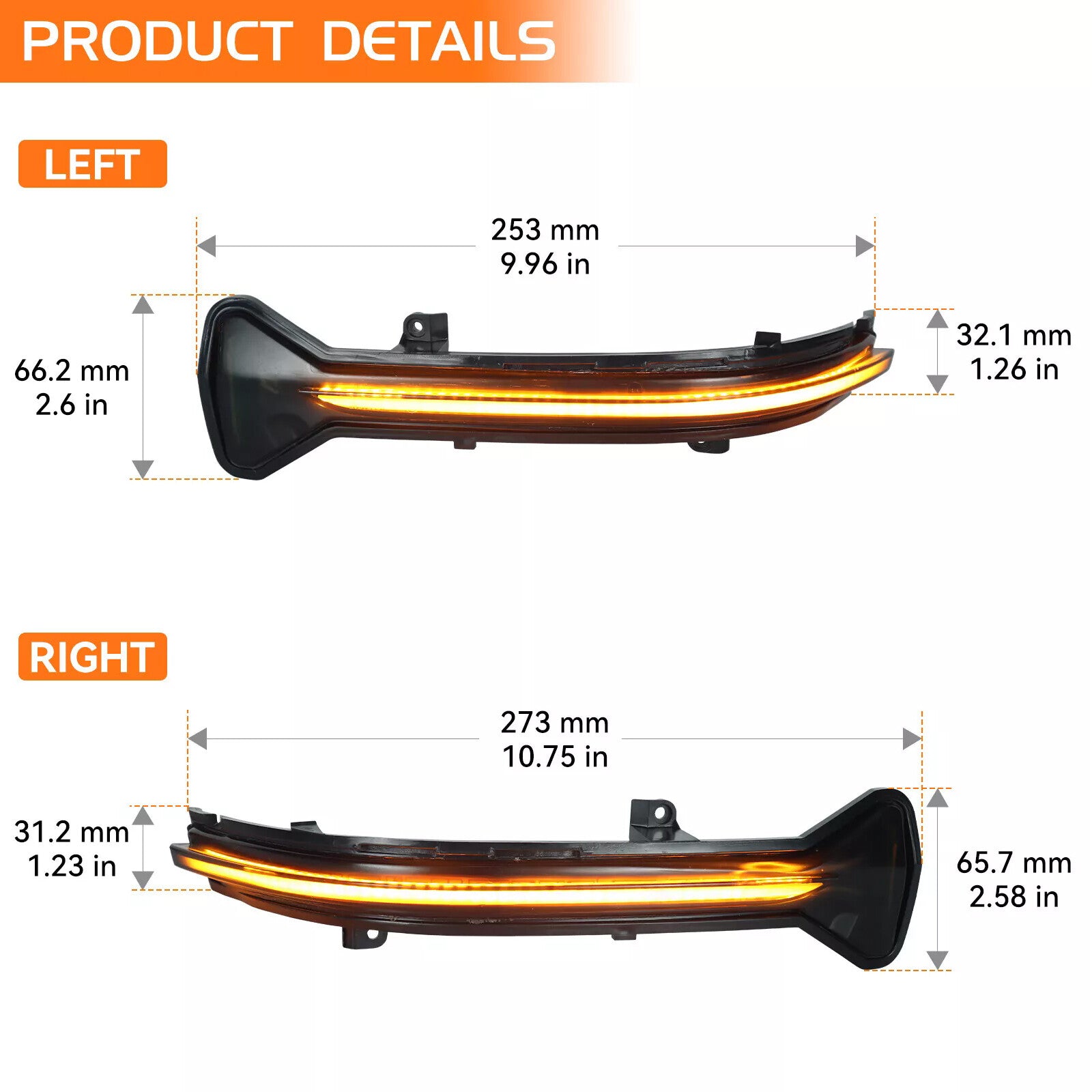 2x LED Mirror Turn Signal Light Indicator for BMW G30 G31-G32 G11 G12 M5 F90