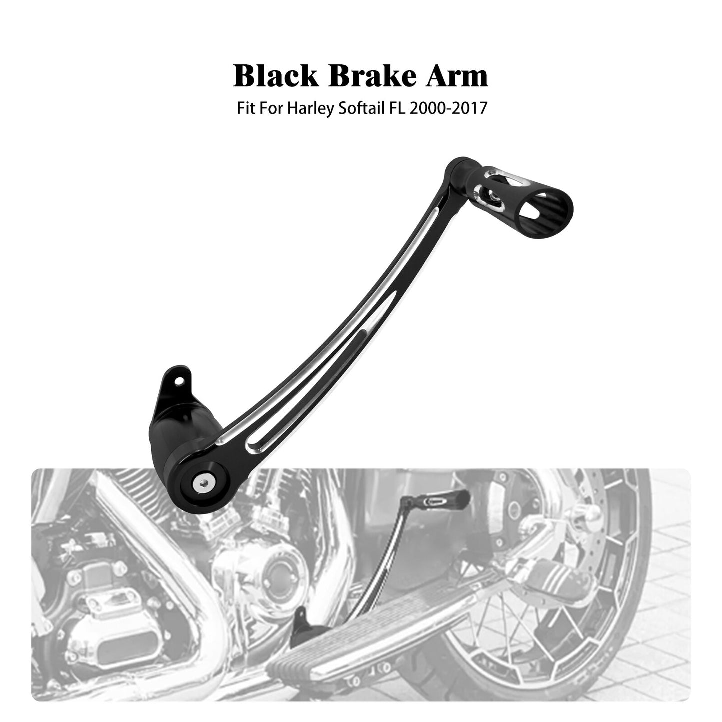 Black Brake Arm Lever Foot Peg Pedal for Harley Softail Fat Boy Breakout 00-2017