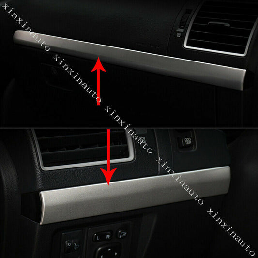 for Toyota Prado FJ150 2010-21 Silver Steel Center Console Strip Molding Trim 2x